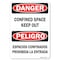 Signmission OSHA Sign, Confined Space Keep Out Bilingual, 10in X 7in Rigid Plastic, 10" W, 7" H, Landscape OS-DS-P-710-L-19297 - alternate 1